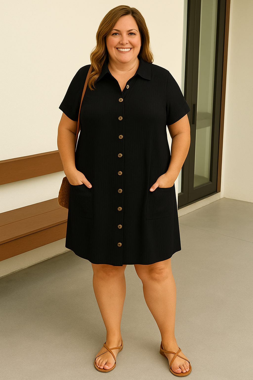 Marisol | Tummy-Friendly button-front shirt dress
