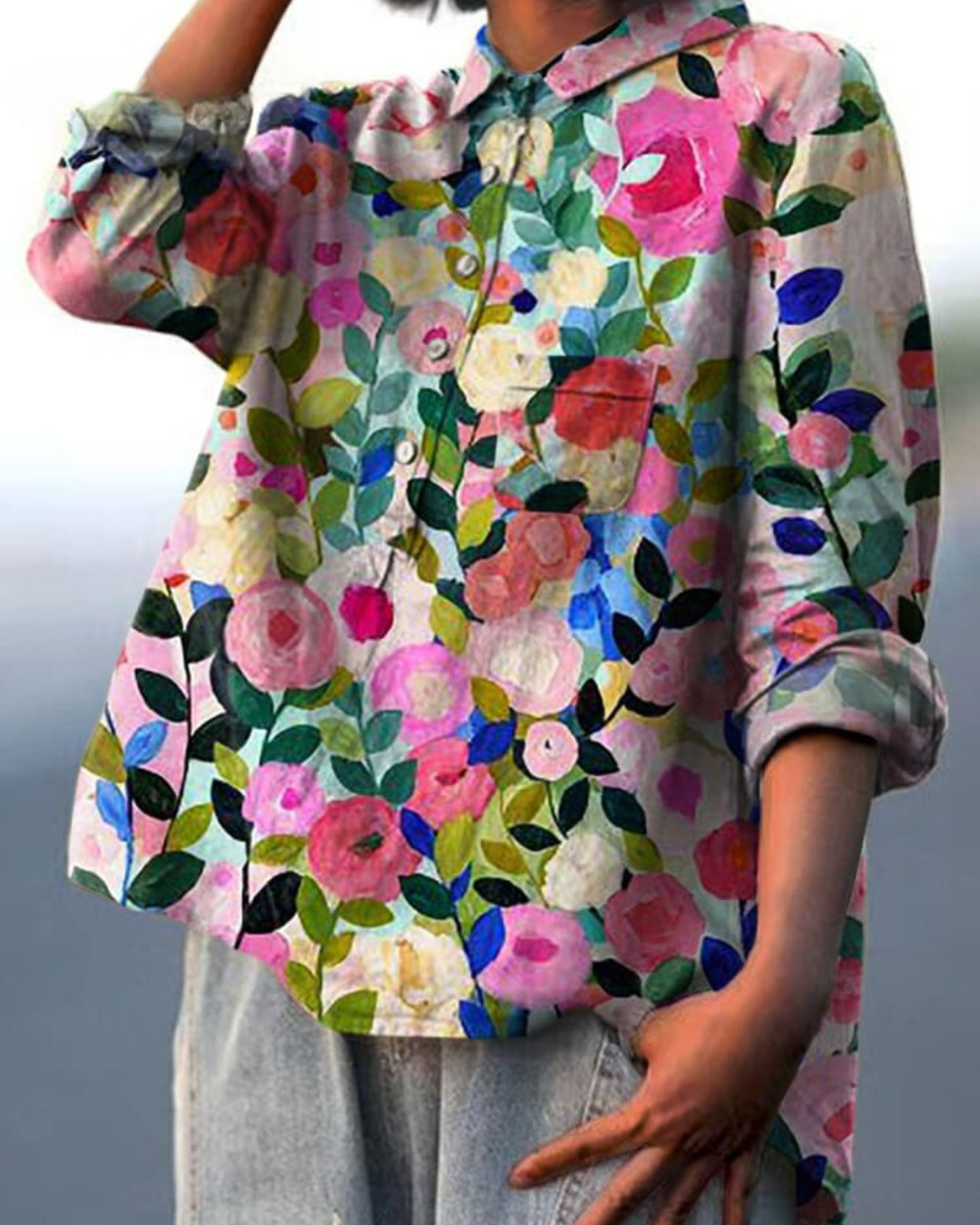 MARIE - SUMMER BLOUSE WITH FLORAL PRINT
