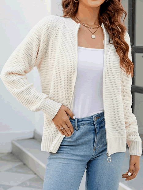 CATHY - WAFFLE CARDIGAN