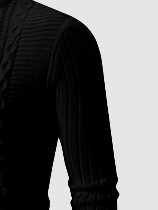 MILLER | MEN'S GEOMETRIC TWIST SLIM STAND COLLAR SWEATER