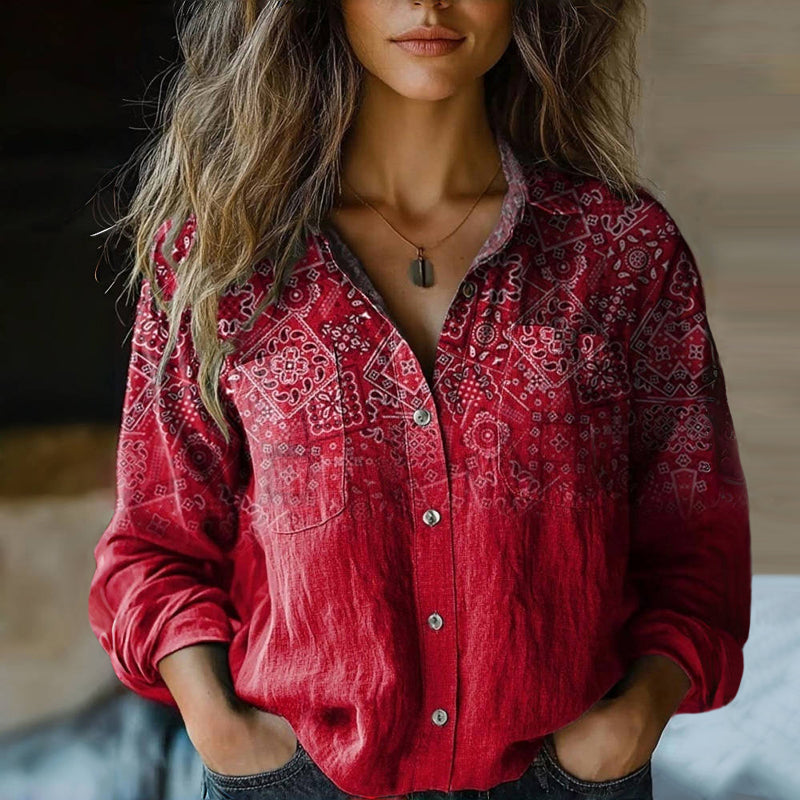 Brenna | Printed Button-down Shirt