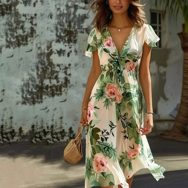 IRISH - STYLISH DRESS WITH FLORAL PATTERN