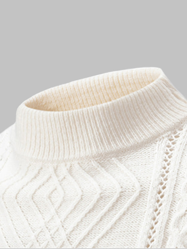 MILLER | MEN'S GEOMETRIC TWIST SLIM STAND COLLAR SWEATER