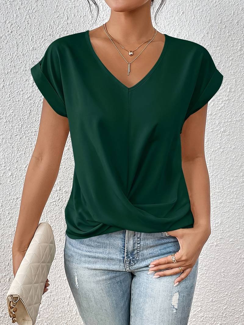 Lynn | Twist-front V-neck Blouse