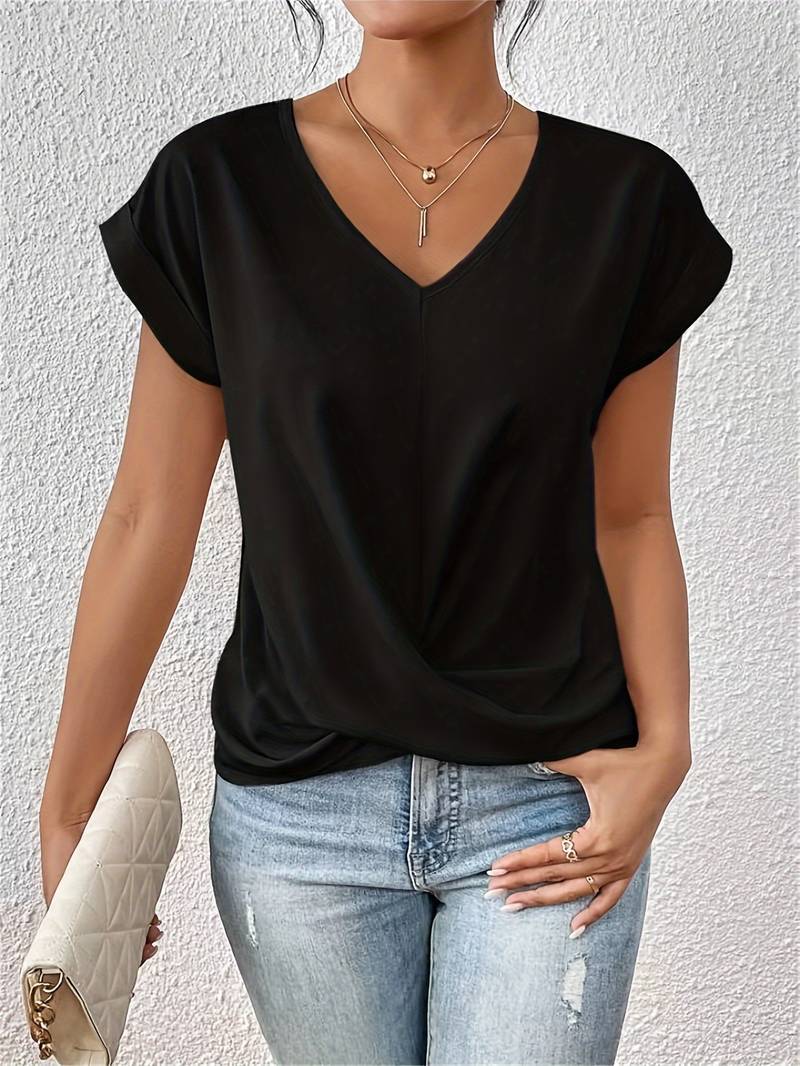 Lynn | Twist-front V-neck Blouse