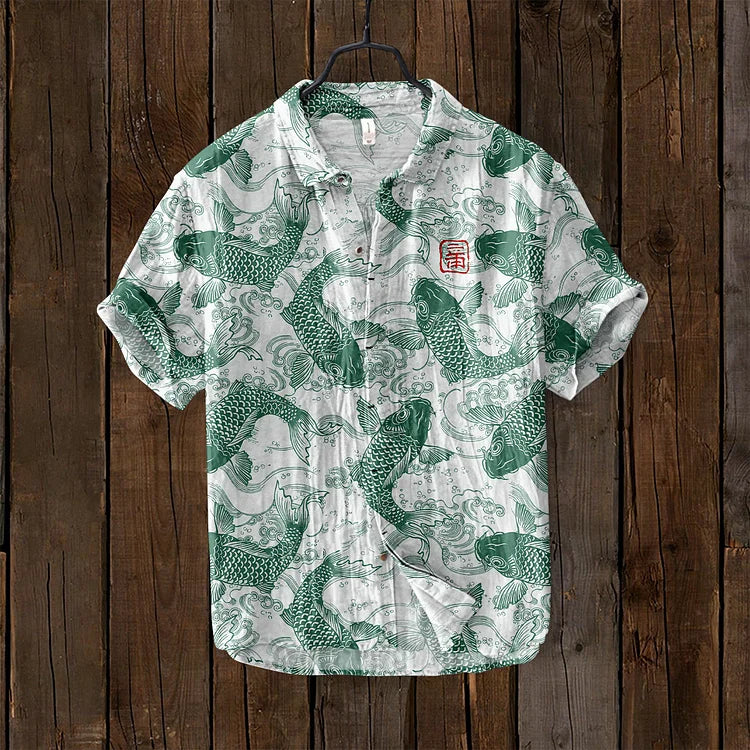 JANO | FISH ART LINEN SHIRT