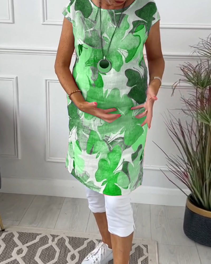 SALLY - COLORFUL RELAXED LONG FLORAL TOP