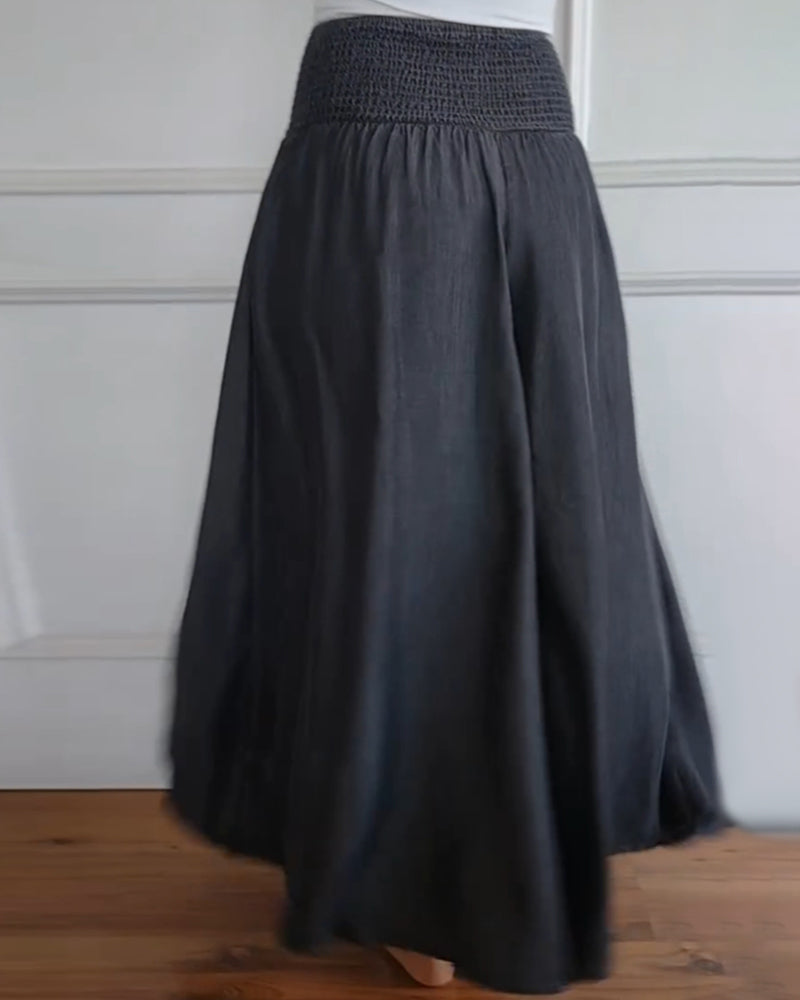 ELLIE - WIDE-LEG PANTS WITH ELASTIC WAISTBAND