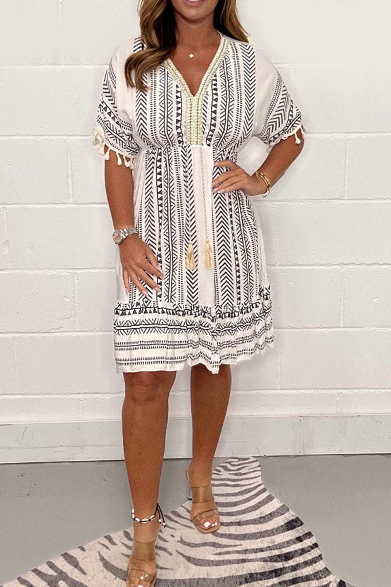 JANETH - V-NECK CASUAL SUMMER DRESS