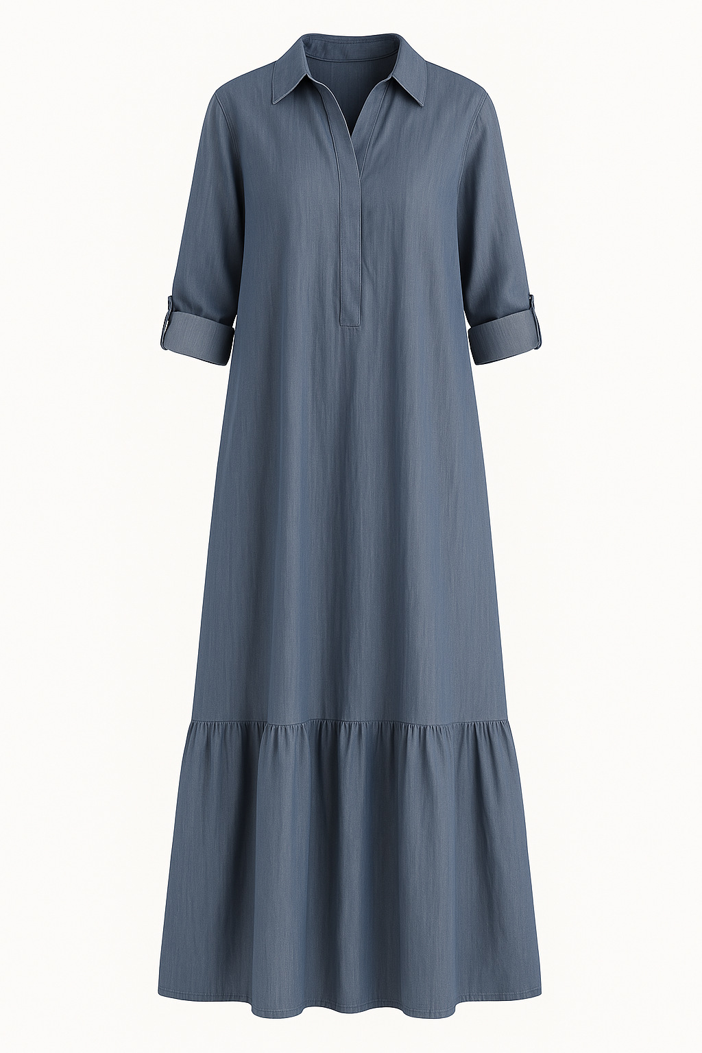 Danica | Tummy-Friendly half-button tiered midi dress