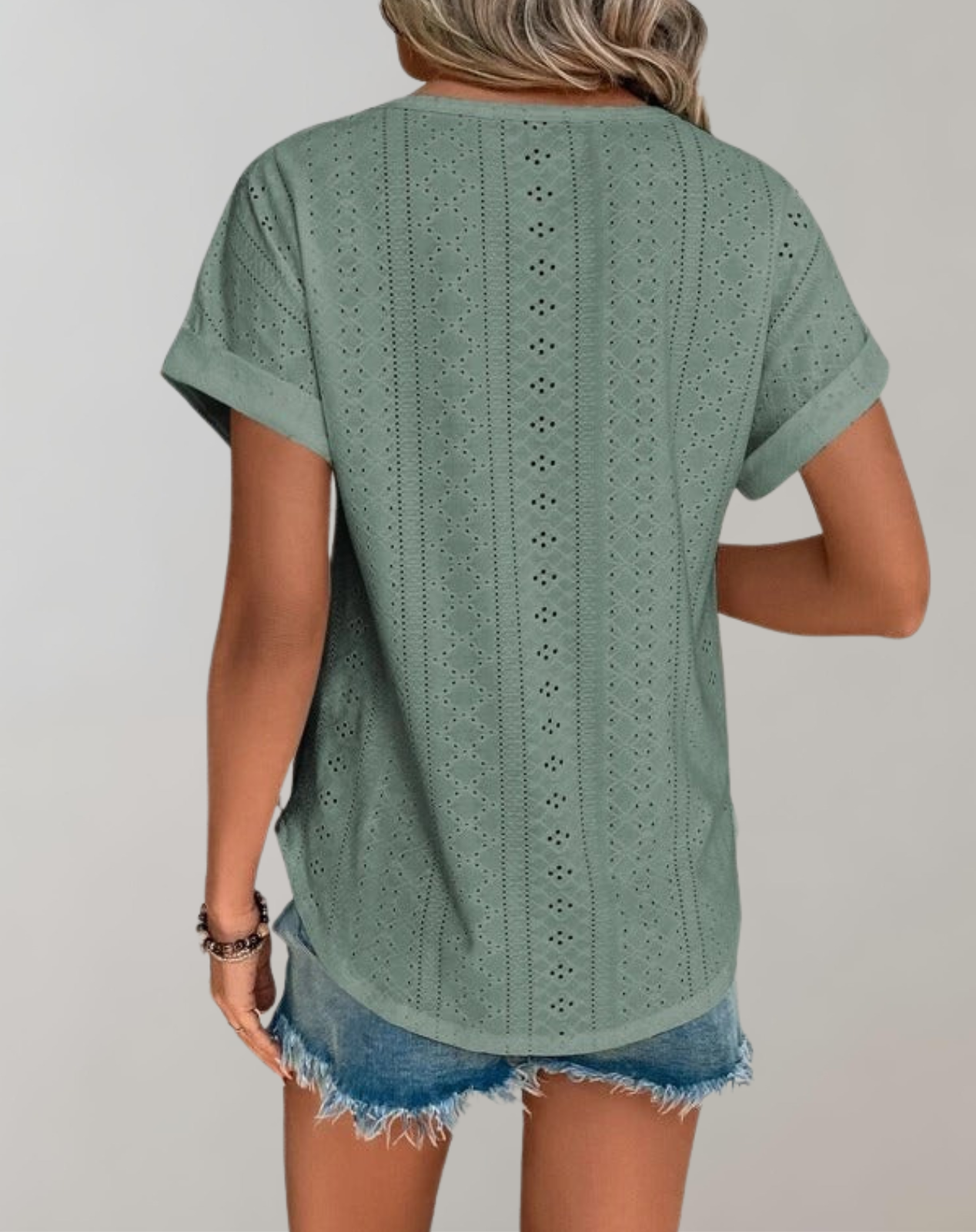 Kimberly | Eyelet Short-sleeve Blouse