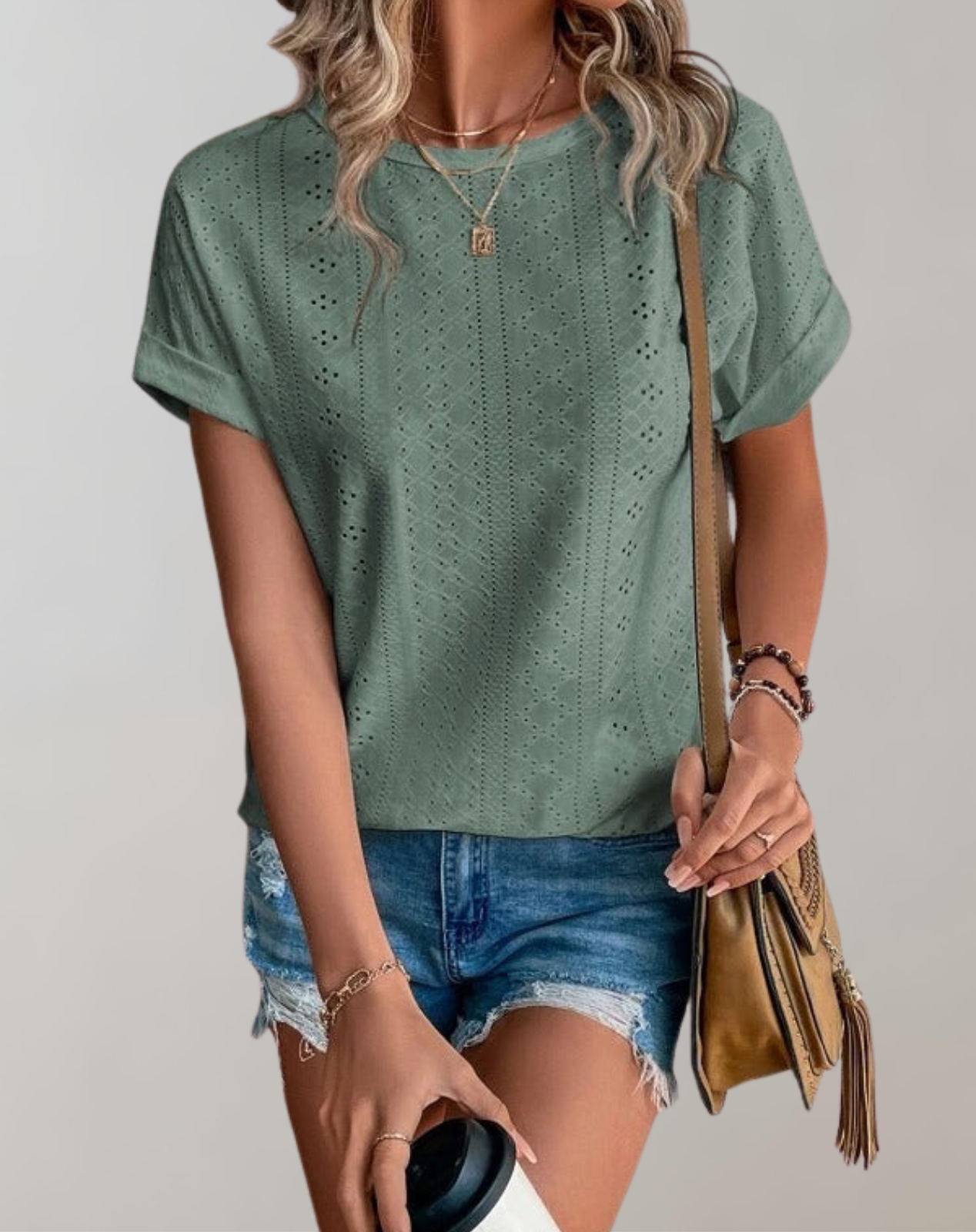 Kimberly | Eyelet Short-sleeve Blouse