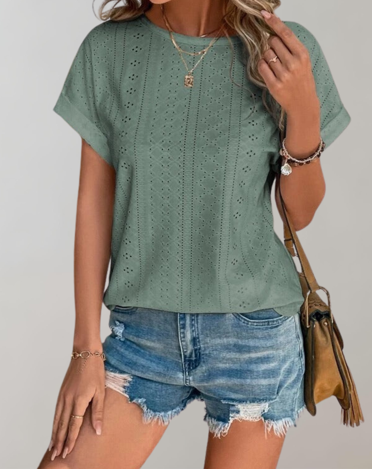 Kimberly | Eyelet Short-sleeve Blouse