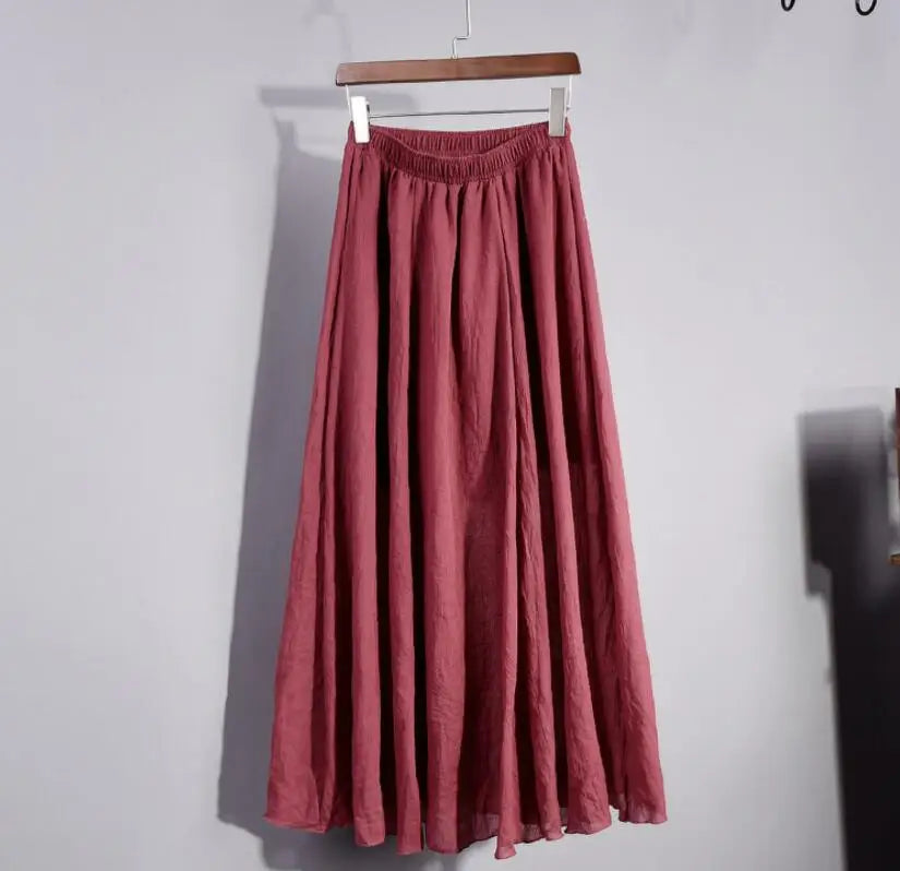 Sabina | Flowy Cotton Maxi Skirt