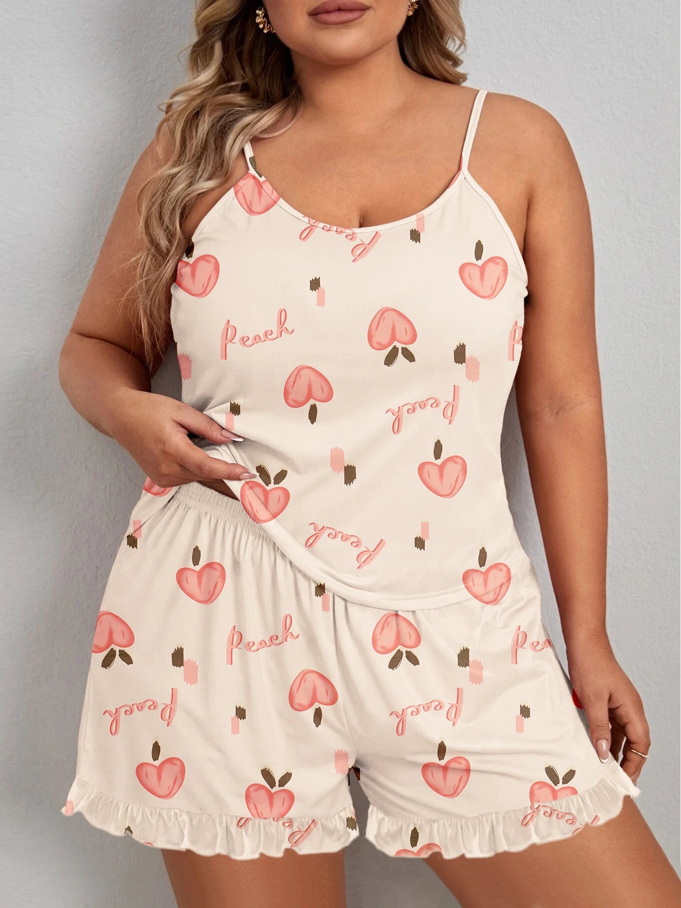 Shelly | Peachy Delight Plus Size Sleepwear Set