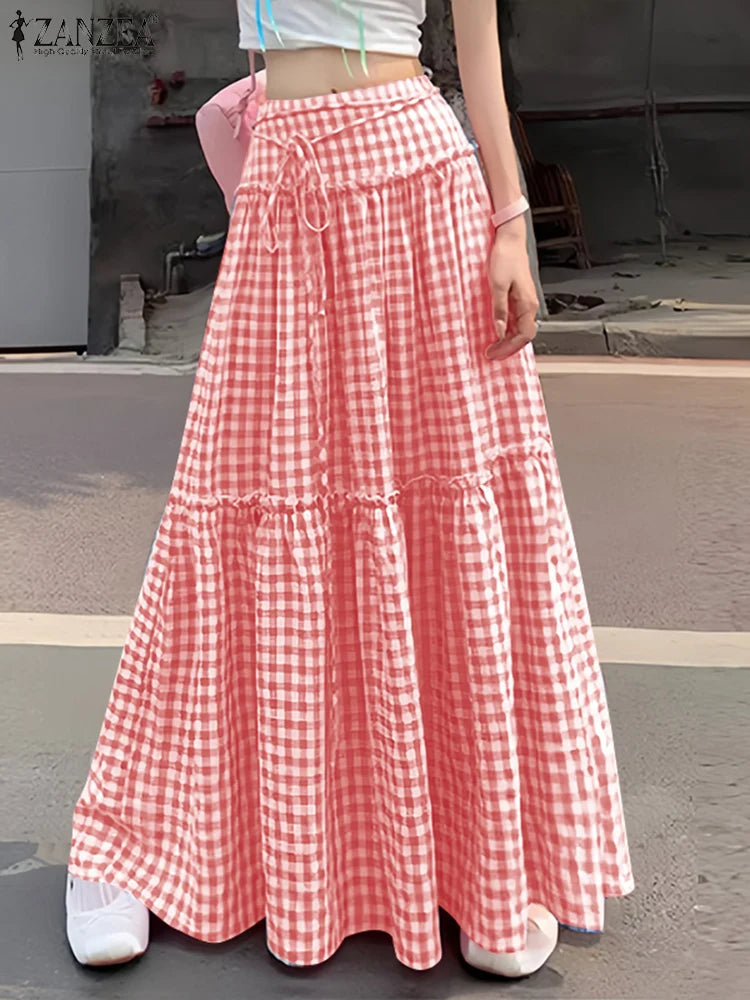 Margarette | Chic Gingham Maxi Skirt
