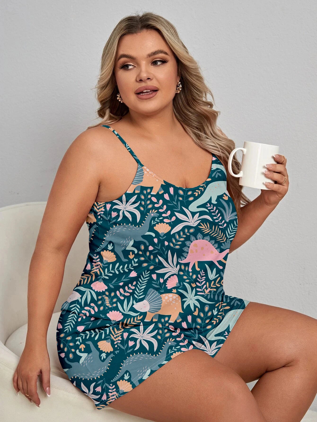 Peggy | Dinosaur Plus Size Sleepwear Set