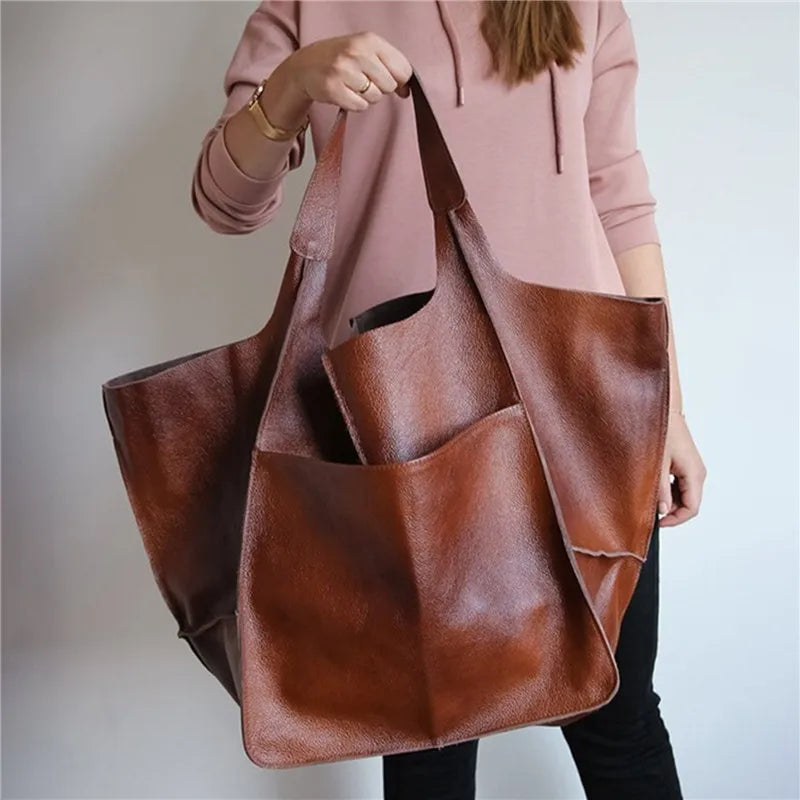 REEVA | OVERSIZED LEATHER TOTE BAG