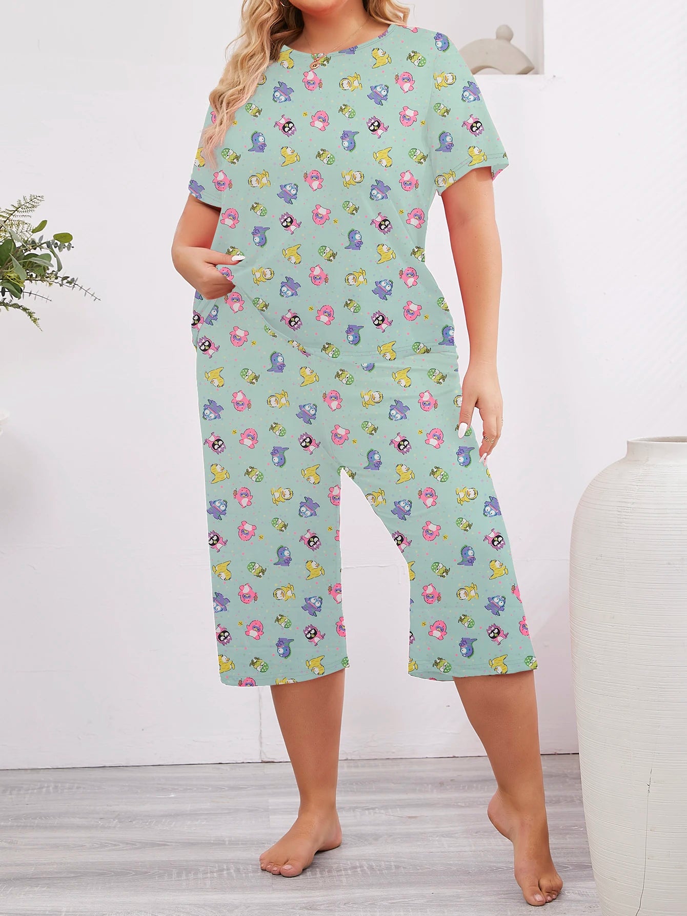 Lesly | Minty Fresh Plus Size Sleepwear Set