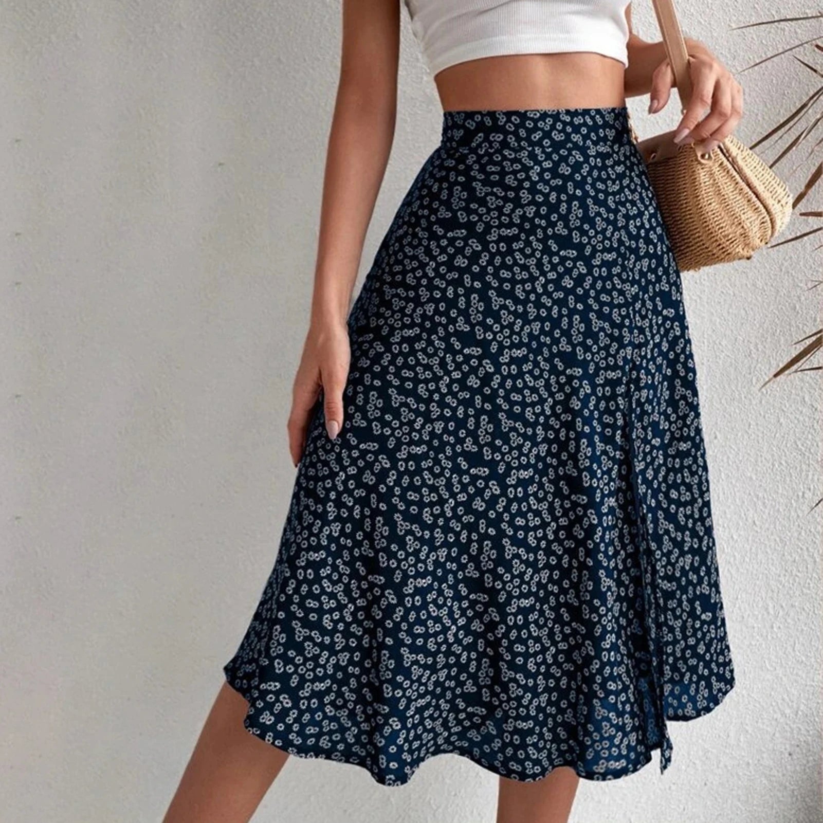 Jessie | Floral Slit Midi Skirt