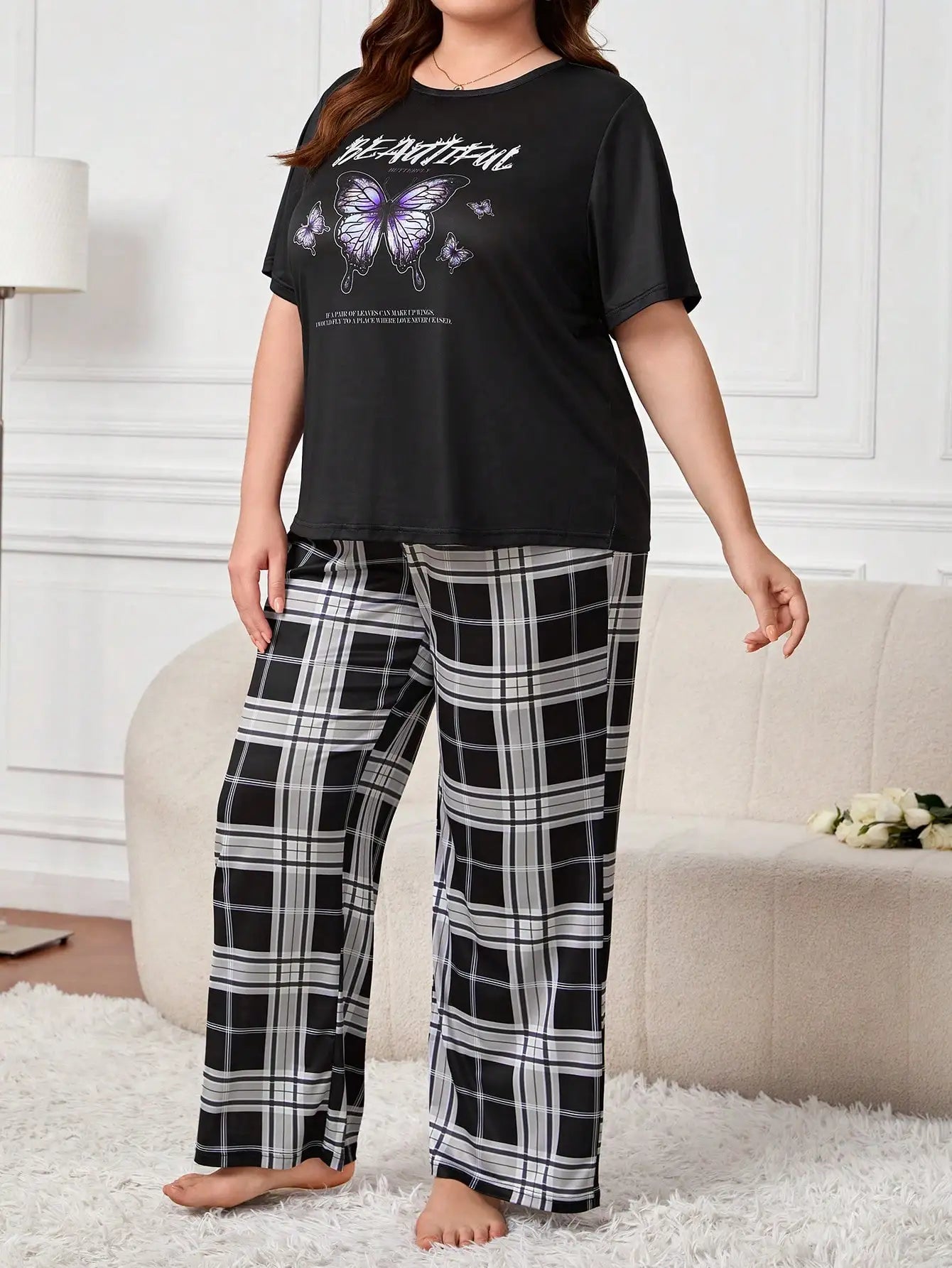 Jenna | Butterfly Plus Size Sleepwear Set