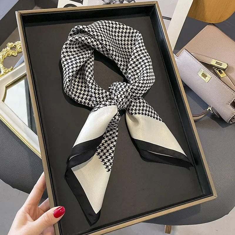 Zuri | Houndstooth Silk Scarf