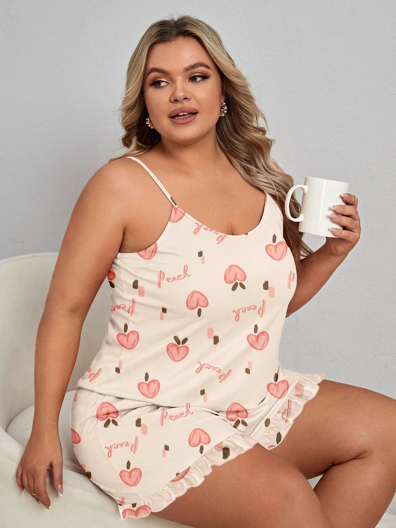 Shelly | Peachy Delight Plus Size Sleepwear Set