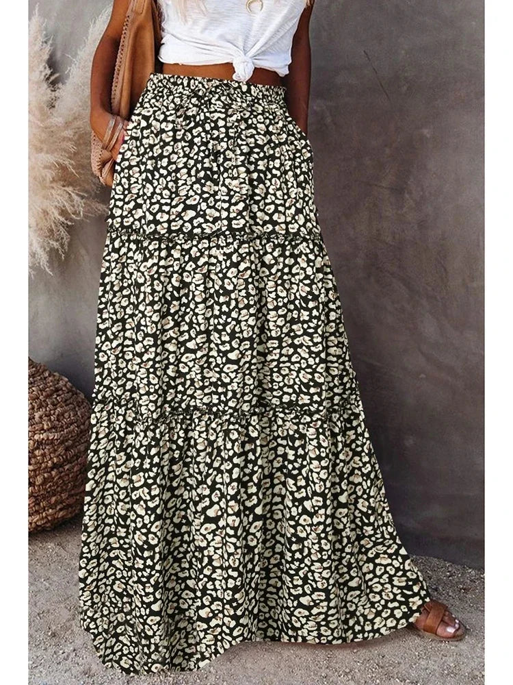 Janela | Boho Patchwork Maxi Skirt