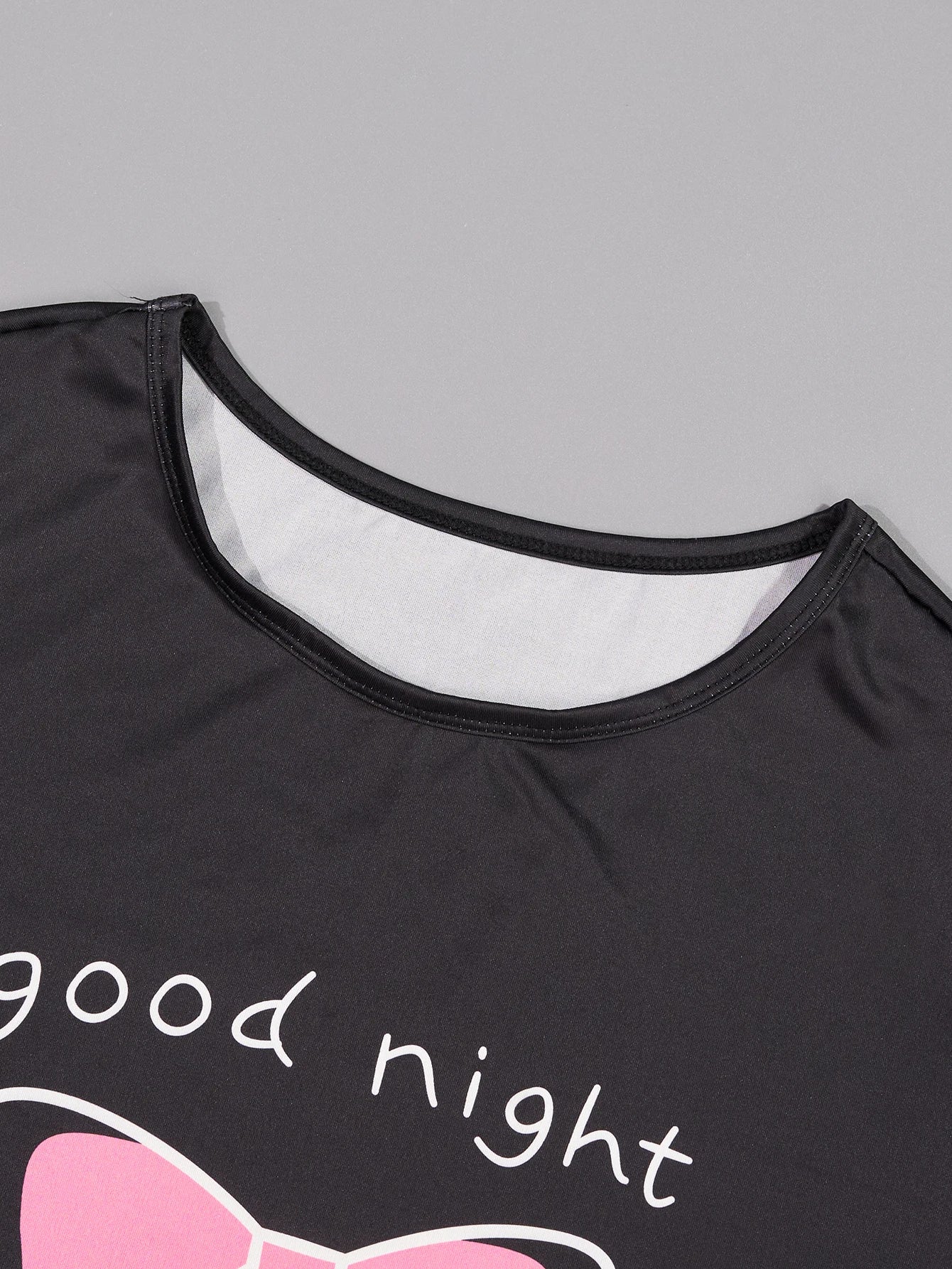 Pauline | Chic Bow Print Plus Size Sleepwear Set