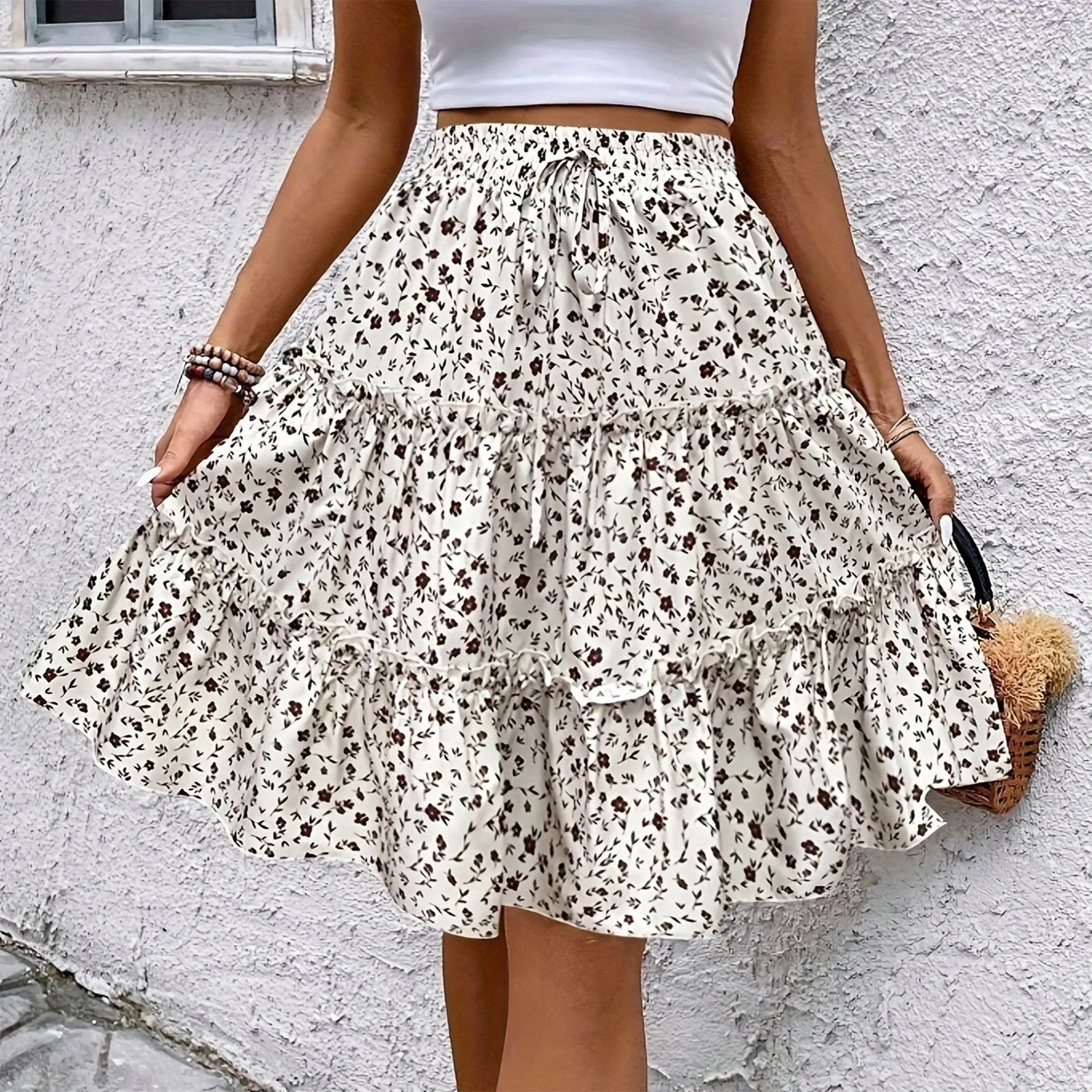 Fatima | Floral Tiered Mini Skirt
