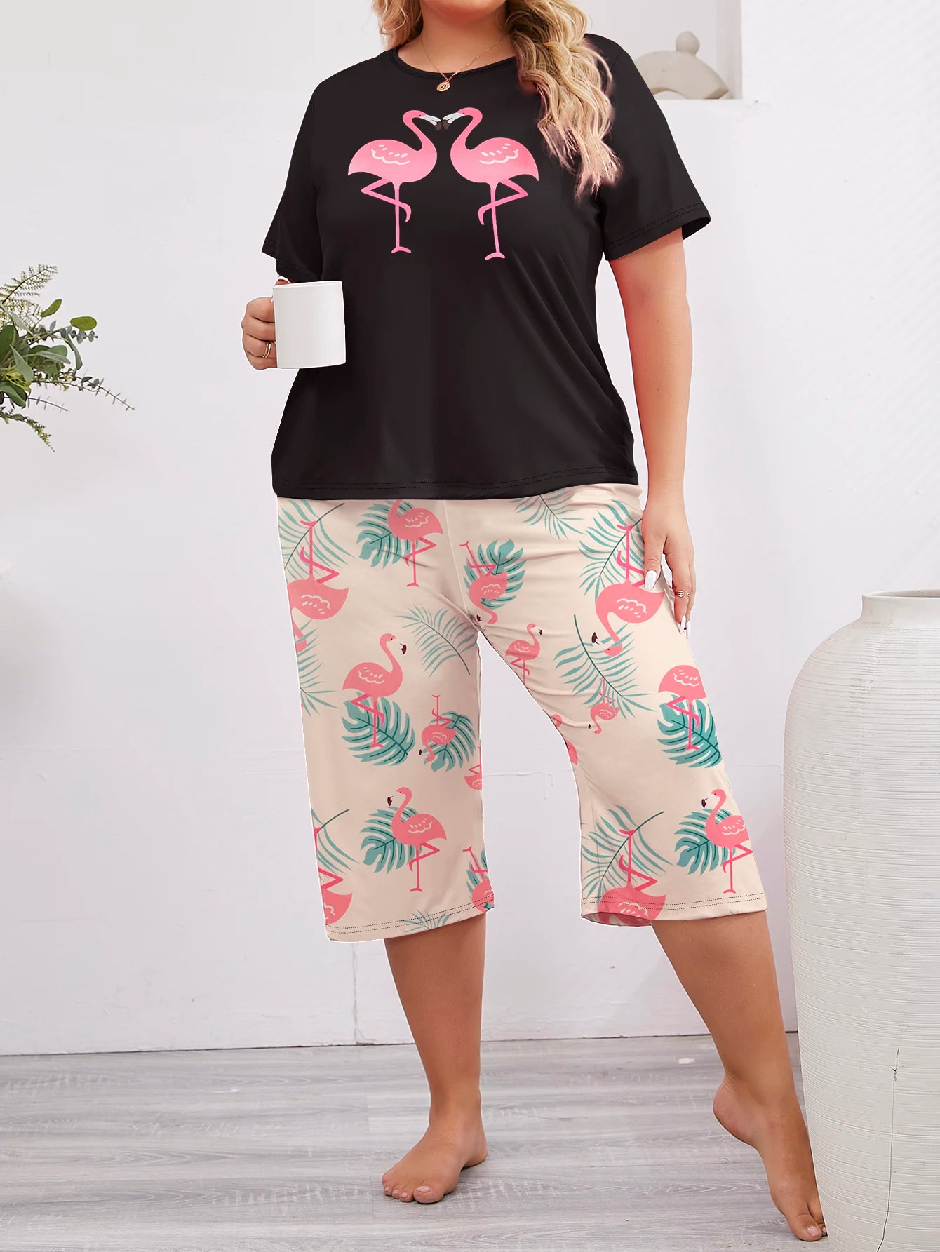 Camie | Tropical Plus Size Sleepwear Set
