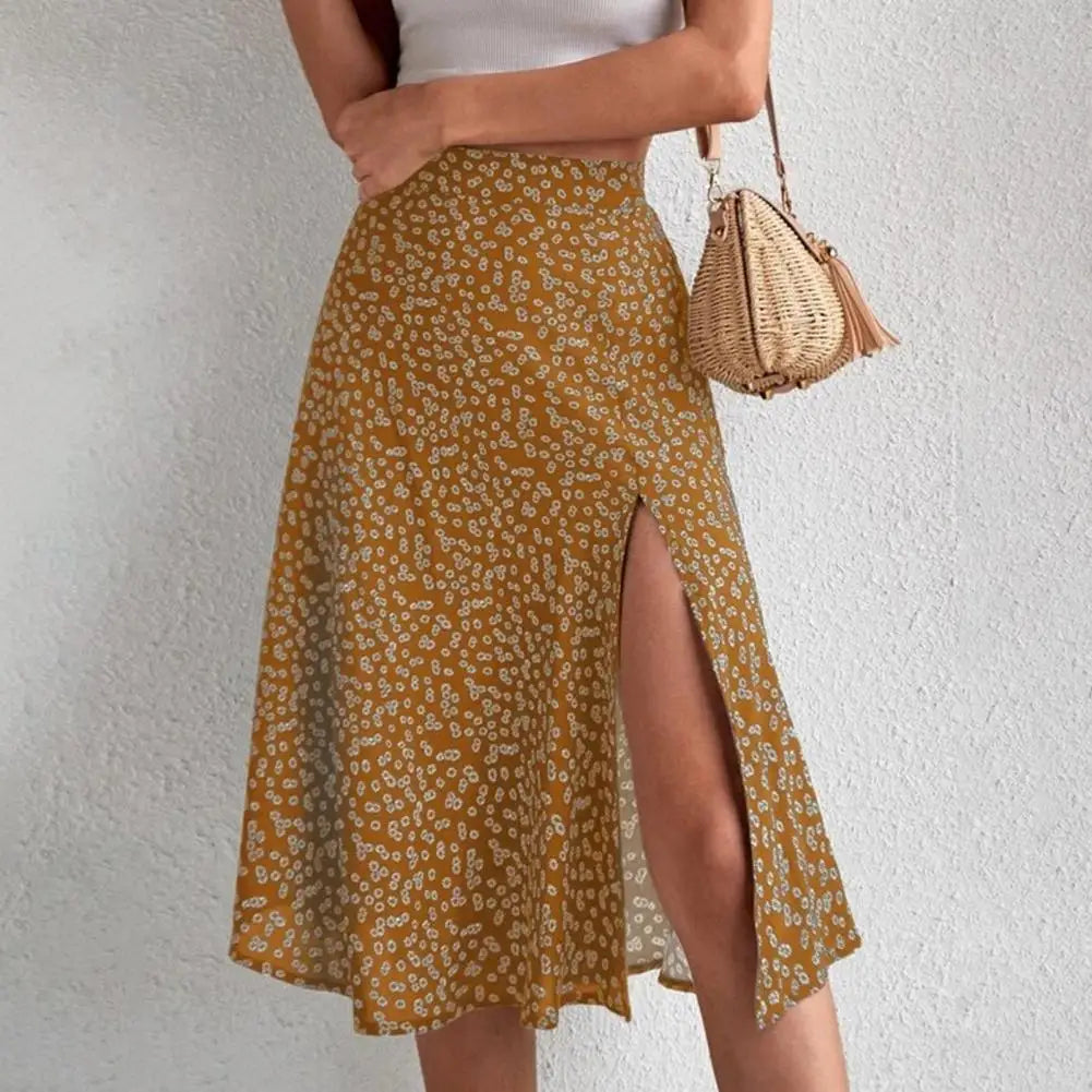 Jessie | Floral Slit Midi Skirt