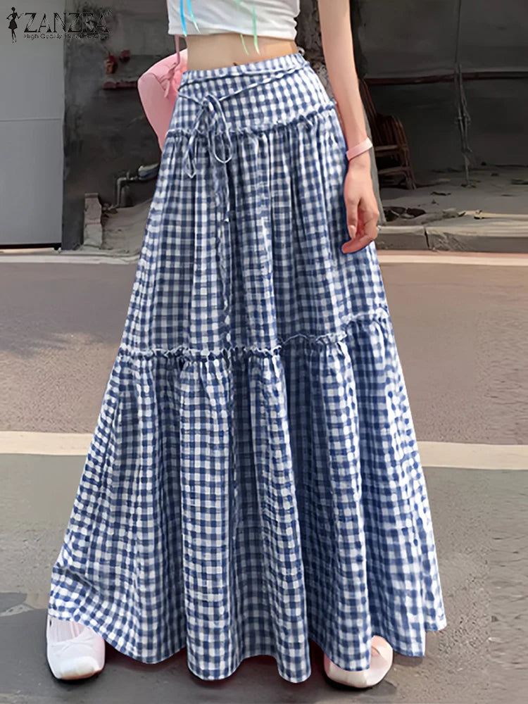 Margarette | Chic Gingham Maxi Skirt