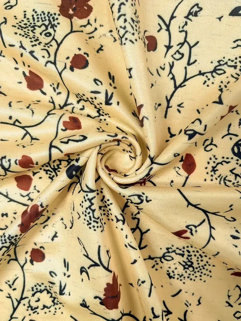 Venice | Yellow Floral Print Plus Size Tank Top