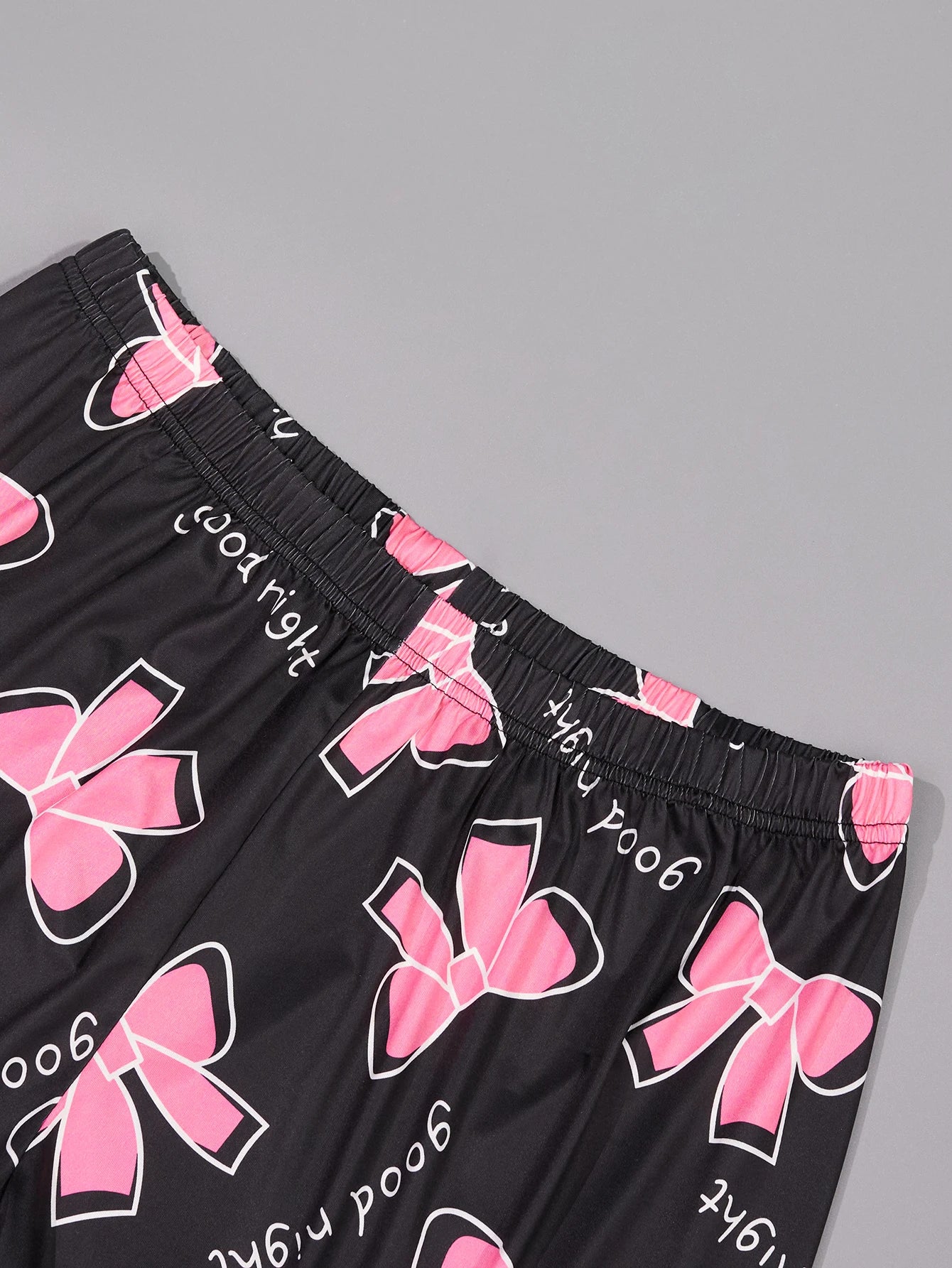 Pauline | Chic Bow Print Plus Size Sleepwear Set