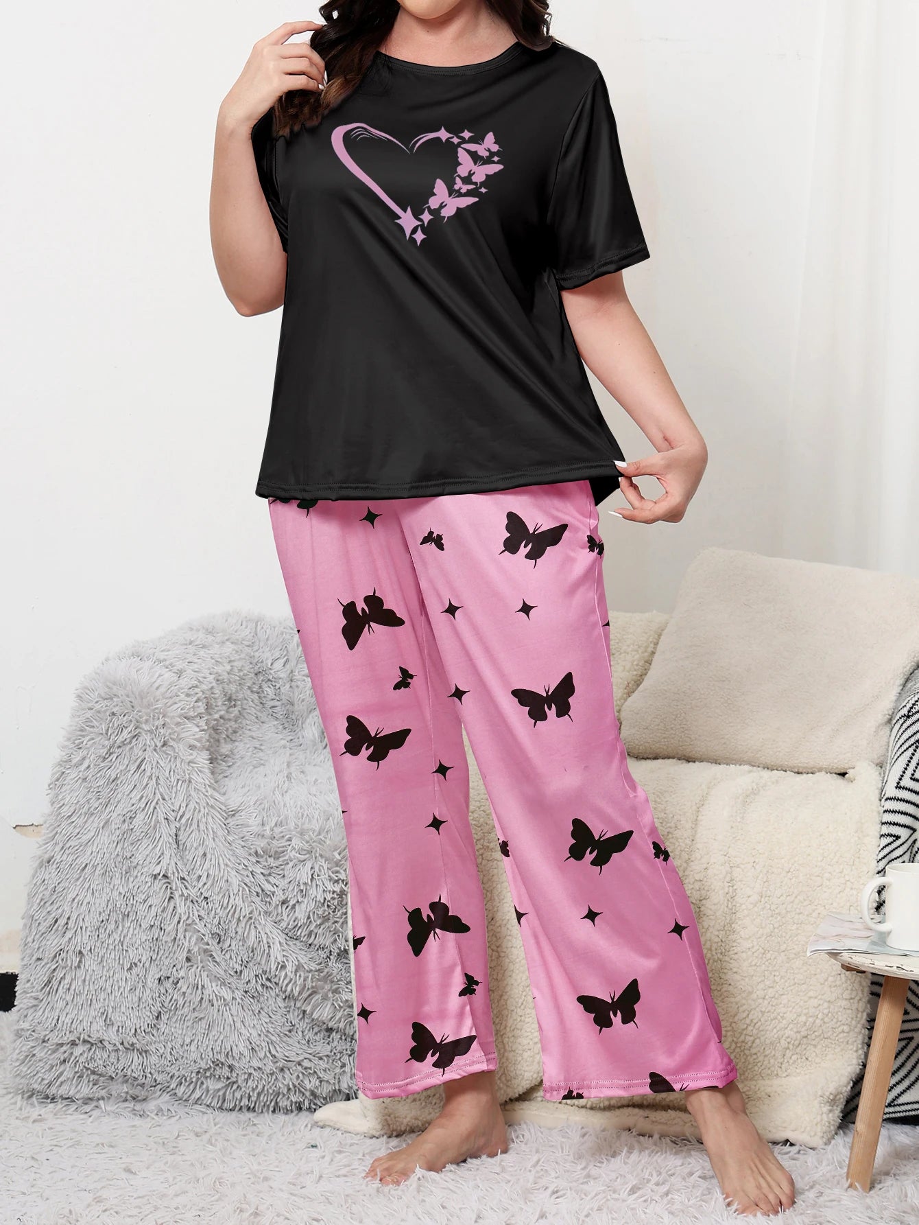 Nicki | Butterfly Plus Size Sleepwear Set