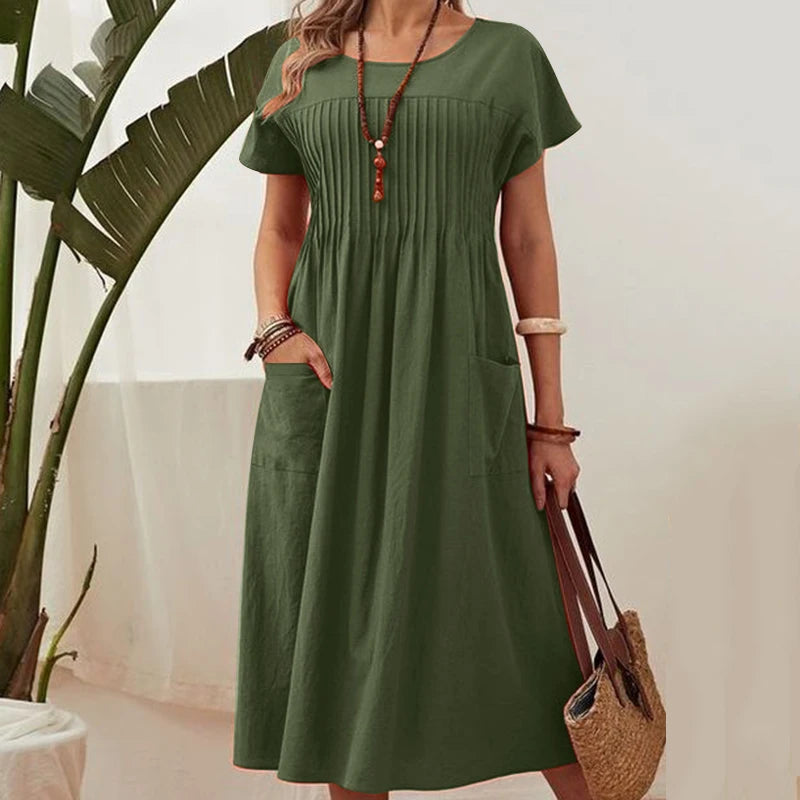 Fiona | Elegant Mid-Calf Summer Dress