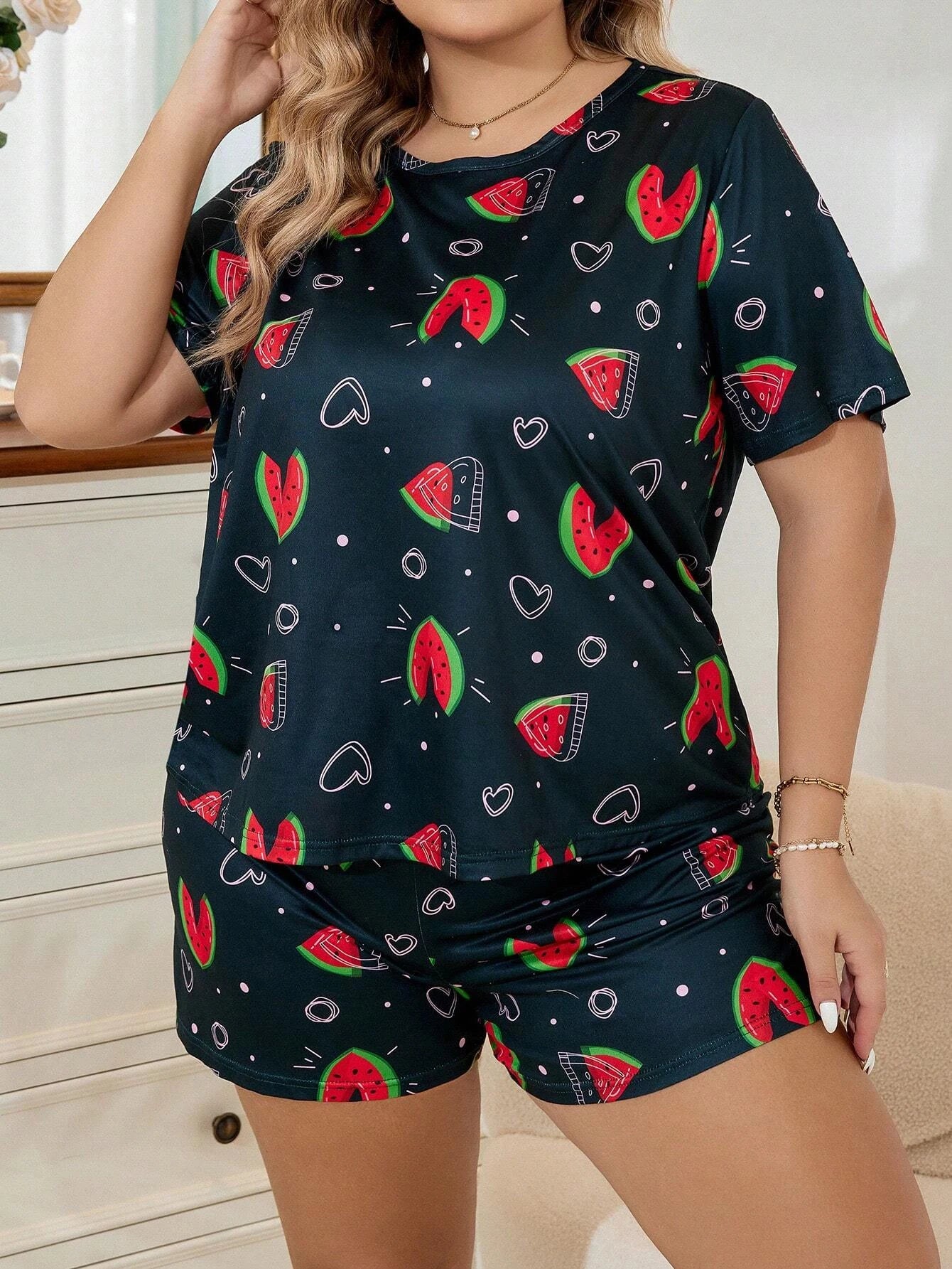Vera | Watermelon Plus Size Sleepwear Set