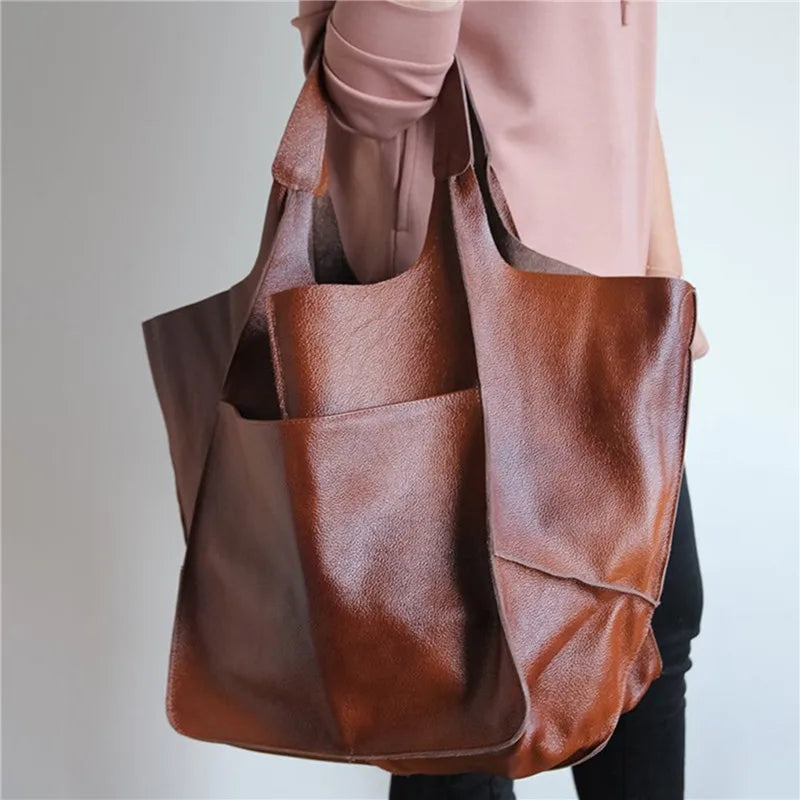 REEVA | OVERSIZED LEATHER TOTE BAG