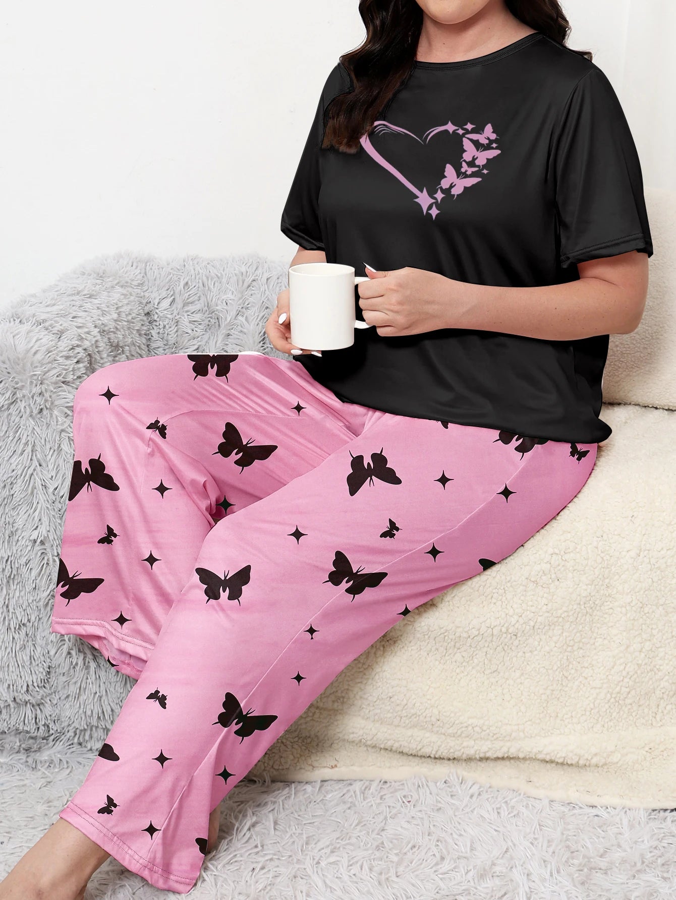 Nicki | Butterfly Plus Size Sleepwear Set