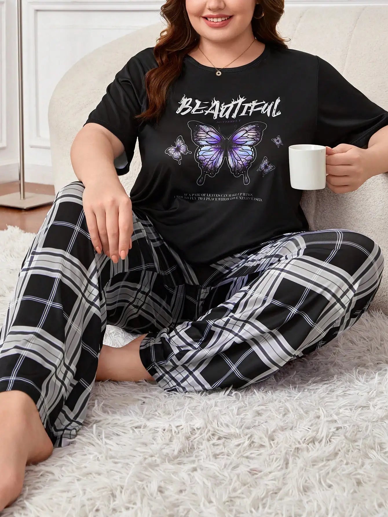 Jenna | Butterfly Plus Size Sleepwear Set