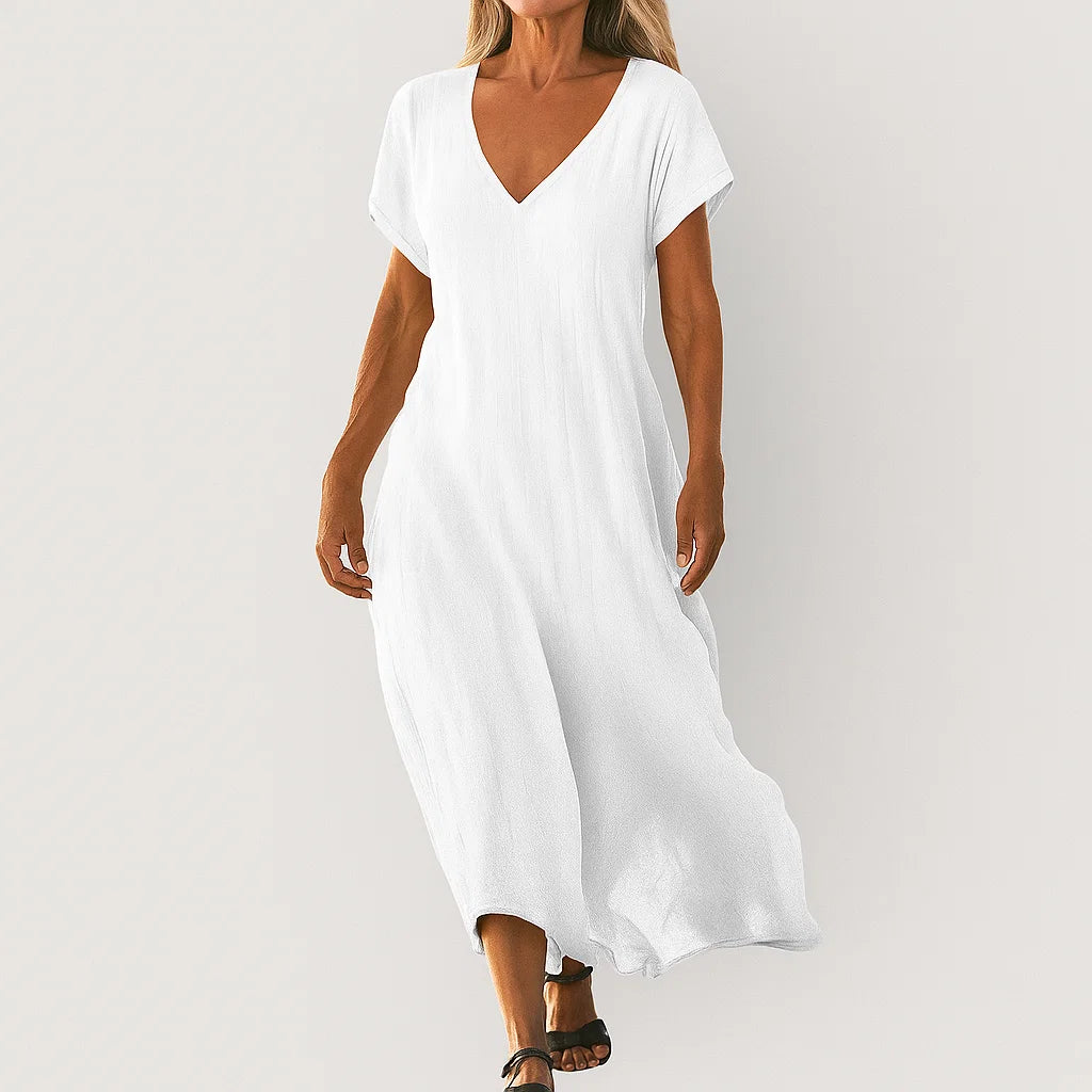 Beth | Flowy Summer V-Neck Dress