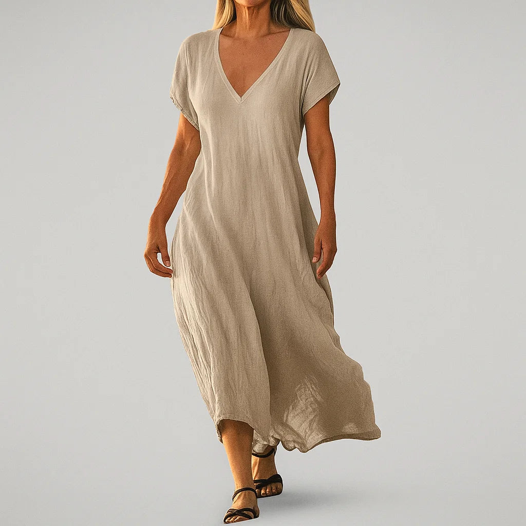 Beth | Flowy Summer V-Neck Dress