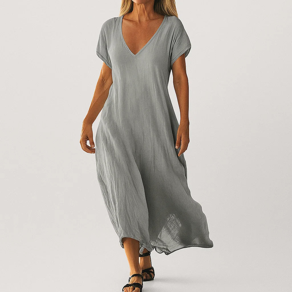 Beth | Flowy Summer V-Neck Dress