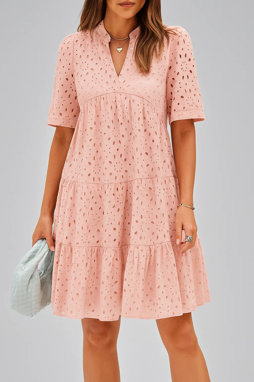 Cassandra | Elegant Hollow Out Lace Ruffle Casual Mini Dress