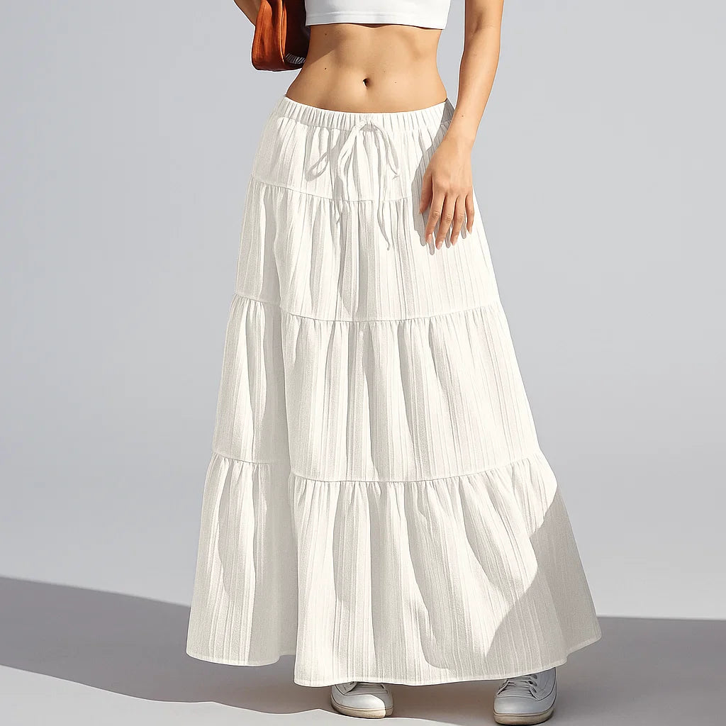 Carlene | Tiered Cotton Maxi Skirt