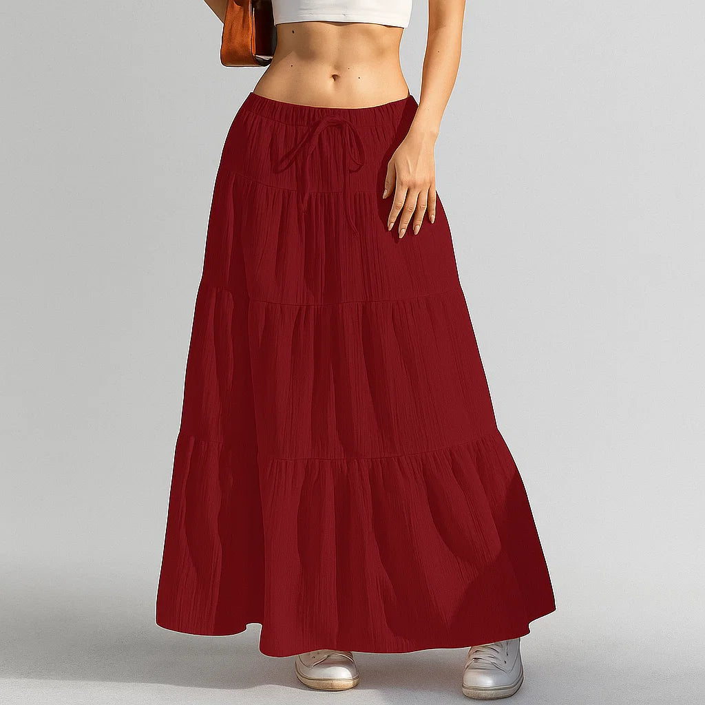 Carlene | Tiered Cotton Maxi Skirt