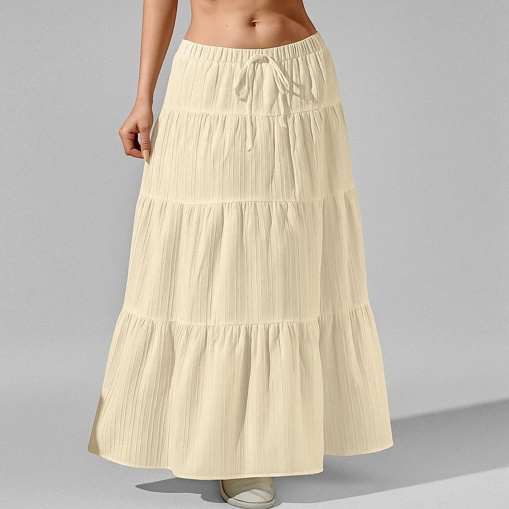 Carlene | Tiered Cotton Maxi Skirt