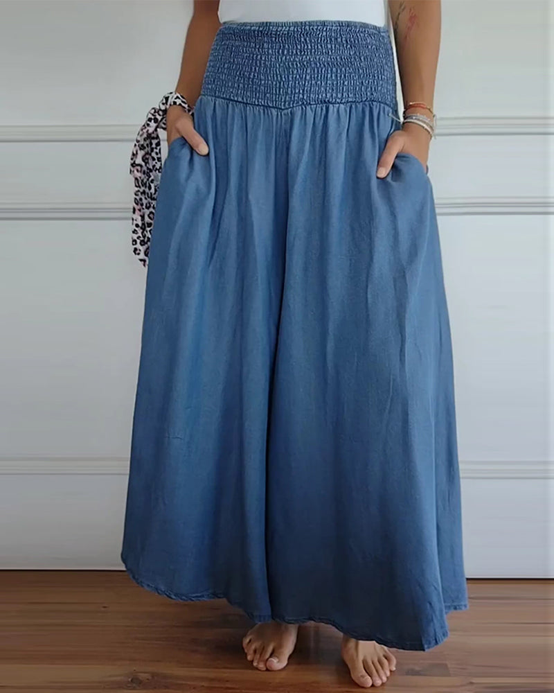 ELLIE - WIDE-LEG PANTS WITH ELASTIC WAISTBAND