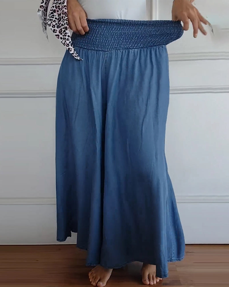 ELLIE - WIDE-LEG PANTS WITH ELASTIC WAISTBAND